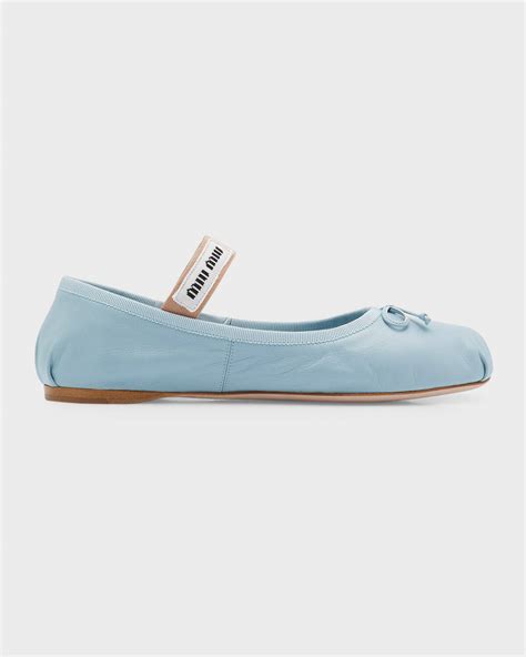 miu miu leather flats